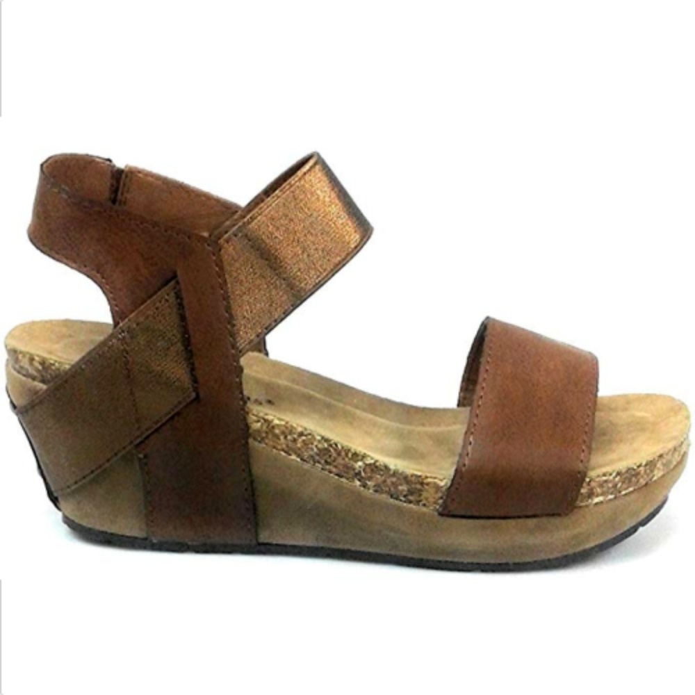Low Wedge Double Band Spring Sandal-SIZE 9 RESTOCK